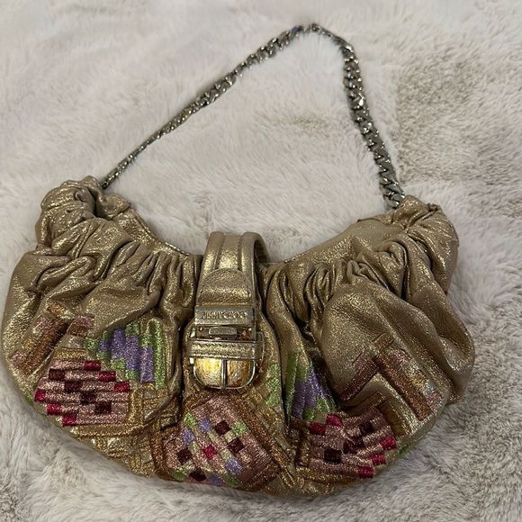 Jimmy Choo gold bag with chain handle - Picture 1 of 9